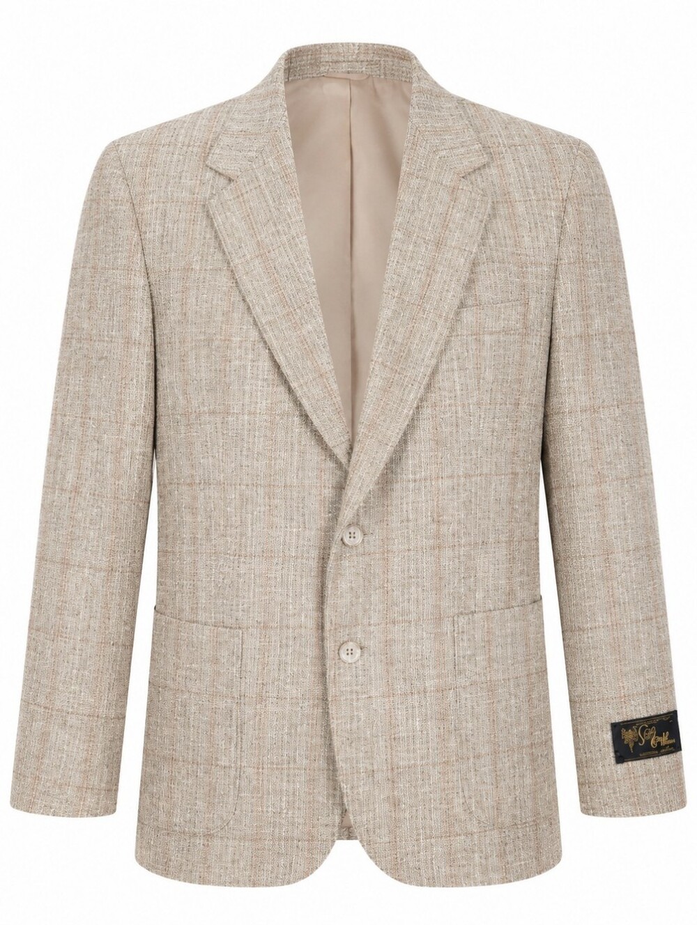 Vintage Style Craft Montreal Wool Cream Plaid Single Breasted Men Blazer 42L
